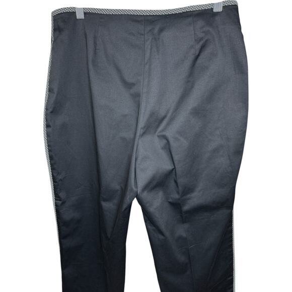 Willi Smith Stretch Black Pants Size 14 Gingham Trim Career Trousers NWT - Picture 9 of 15